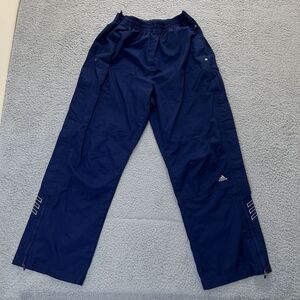 Vintage Adidas Track Pants Mens‎ Medium Blue Tear Away Leg Elastic Waist Y2K